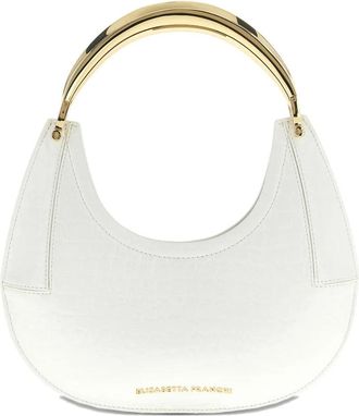 Elisabetta Franchi Borsa a spalla con placca logo - Bianco