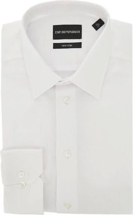 Emporio Armani New York Piquet overhemd - Heren - Overhemden - Wit - Maat: XL Katoen