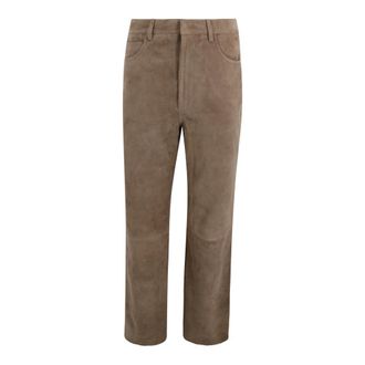 Rotate ROTATE Birger Christensen, Straight Trousers, female, Brown, Size: 2XS Straight Suede Pants