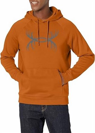 Under Armour Mens Rival Fleece Antler Hoodie In Orange