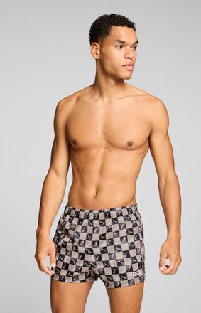 Puma Badeshorts PUMA PUMA SWIM MEN PRINTED CAT SHORT SHORTS, Herren, Gr. XXL, N-Gr, chocolate braun combo, Web, Obermaterial: 100% Polyester, Badehosen Bad