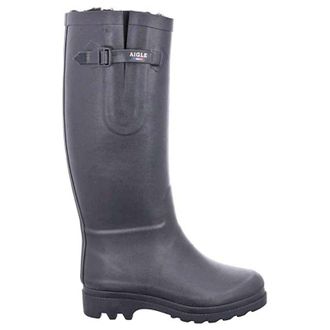 Aigle Aiglentine Fur2 Rubber Womens Calf Length Boots - Noir - Size:UK 7.5