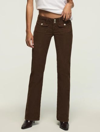 Lucky Brand Womens Ultra Low Rise Corduroy Lil Maggie Flare