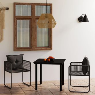 vidaXL Juego De Comedor Para Jard&iacute;n 3 Piezas Negro Vidaxl