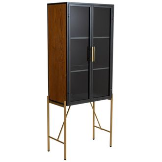 Wanderlust Deco Armario De Madera Y Metal Marr&oacute;n 64x35x155