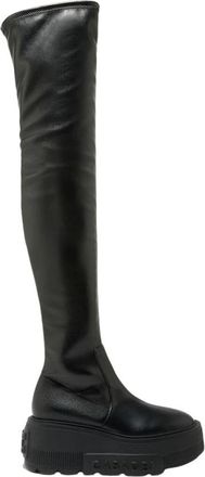 Casadei Superblade Narcisist Knielaarzen - Dames - Over de knie laarzen - Zwart - 40 EU - Leer - Schoenen