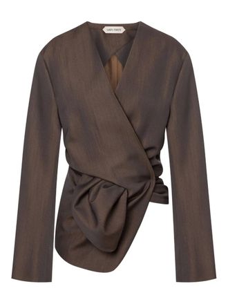 Alberta Ferretti ruched-detailing blouse - Grey