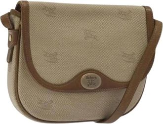 Burberry Pre-owned Cross Body Bags, female, Beige, Size: ONE SIZE Pre-owned Canvas Cross Body Bag