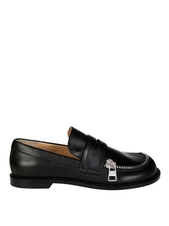 J.W.Anderson Biker-Inspired Black Leather Moccasins