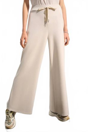 Joseph Ribkoff Scuba Jersey Wide Leg Pull-On Pants With Drawcord In Moonstone