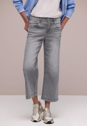 Street One High-waist-Jeans STREET ONE Style Emee, Damen, Gr. 27, L&auml;nge 26, light grau wash, Denim/Jeans, Obermaterial: 63% Baumwolle, 25% Polyester, 10% Viskose