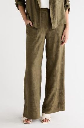 Max Studio Easy Wide Leg Pants in Heather Sage at Nordstrom Rack, Size X-Small