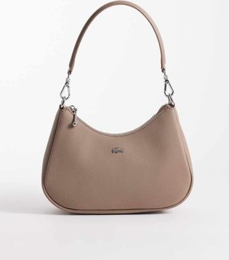 Lacoste Borsa da spalla con tracolla color tortora-Marrone