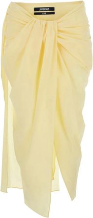 Jacquemus Midi Skirts, female, Yellow, Size: 2XS The Par&eacute;o Skirt