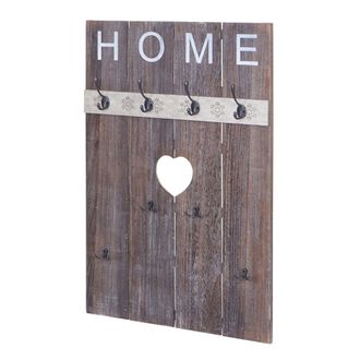 Hhg Hhg - Nunca Usado] Perchero De Pared 913 Home, Perchero Armario, Aspecto Shabby Vintage, 8 Ganchos 91x60cm, Marr&oacute;n, Shabby