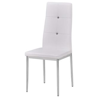Best Master Furniture Best Master Trina Bi Cast Leather Dining Side Chair in White (Set of 2)