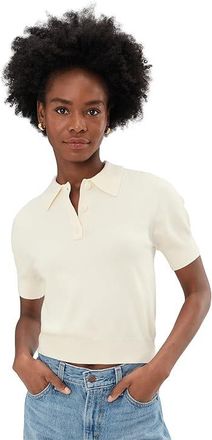 Splendid Christa Polo Ss Sweater Womens Sweater Shell : LG (Womens 10-12), Viscose