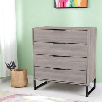 Welcome Furniture Havana Ready Assembled 4 Drawer Chest in Grey Oak - Welcome Furniture | TJ Hughes