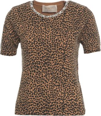 Kaos Animal Print Knit Top