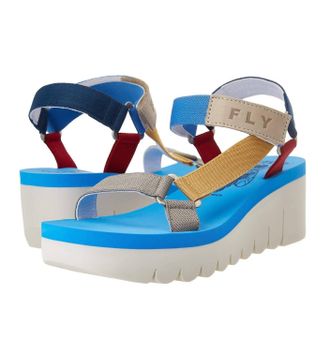 FLY London Womens Yefa Sandal In Azure Multi