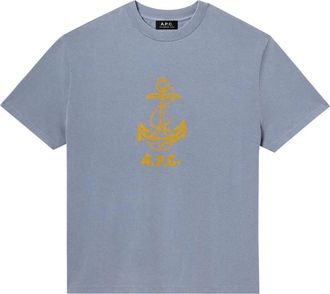 A.P.C. A.p.c., Tops, Heren, Blauw, XL, Katoen, Davy T-shirt