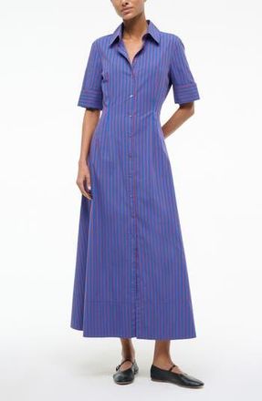 Staud Joan Stripe Maxi Shirtdress in Atlas Stripe at Nordstrom Rack, Size 0