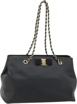 Ferragamo Pre-owned Shoulder Bags, female, Black, Size: ONE SIZE Pre-owned Shoulder Bag