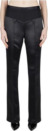 Helmut Lang Tuxedo Pants - Dames - Straight fit broeken - Zwart - M - Leer - Broeken
