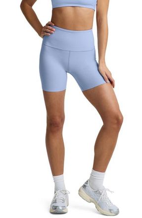 Beyond Yoga Keep Pace Space Dye Bike Shorts in Pastel Periwinkle Heather at Nordstrom, Size X-Small