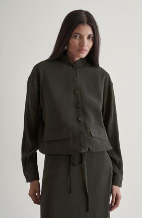 Mizalle Drawstring Jacket in Anthracite at Nordstrom, Size X-Large