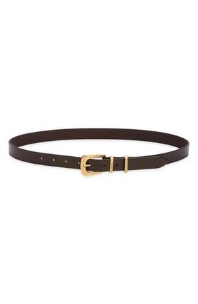 AllSaints Double Keeper Leather Belt in Brown /Antique Brass at Nordstrom Rack, Size X-Large