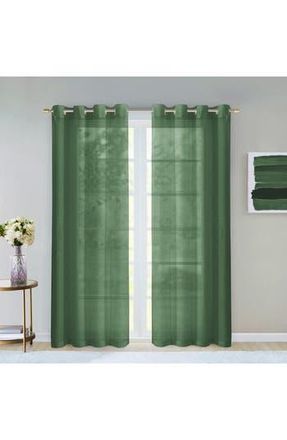 Dainty Home Set of 2 Sheer Curtain Panels in Sage at Nordstrom Rack