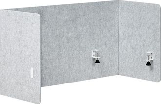 Beliani Panel Separador Completo Tablero Pet Ac&uacute;stico Tapizado De Tela 120 X 60 Cm Gris Soloa