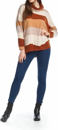 Papillon Striped Oversized Cowl Neck Sweater In Multi