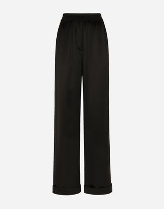 Dolce & Gabbana Silk Satin Pajama Pants - Woman Pants And Shorts Black 42