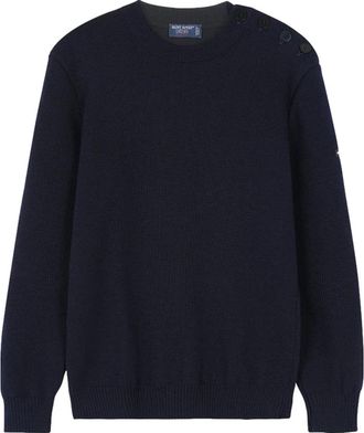 Saint James Nautische Blauwe Cancale Trui - Heren - Ronde hals truien - Blauw - L - Truien & Vesten
