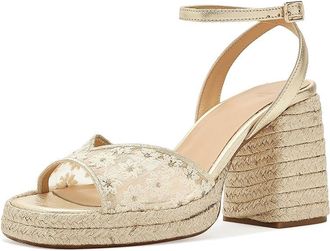 Castaner Vals Heel Sandals Womens Sandals Blanco/Oro : EU 38 (US Womens 7.5) M, Leather