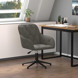 vidaXL Vidaxl - Silla De Oficina Giratoria De Terciopelo Gris Oscuro