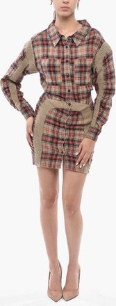 Stella McCartney Wool Plaid Shirt Dress WREN With Long Sleeves Stella McCartney