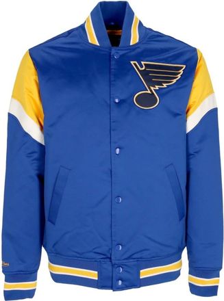 Mitchell & Ness NHL Heavyweight Bomber Jacket Stlblu - Heren - Bomber jackets - Blauw - L - Polyester - Jassen