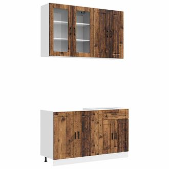 vidaXL Unidad De Cocina Porto 4 Uds. Madera Envejecida Vidaxl
