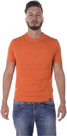 Armani Jeans Casual T-Shirt Sweatshirt - Heren - T-shirts - Oranje - M - Katoen - Tops