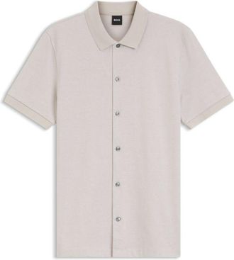 BOSS Regular-fit shirt in bubble-structure cotton