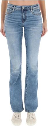 Diesel High-Waist Wide-Leg Utility Denim Pants - Dames - Bootcut Jeans - Blauw - W29 - Denim - Jeans