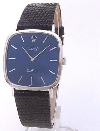 Rolex Pre-owned Rolex Cellini Hand Wind Blue Dial Mens Watch 4114