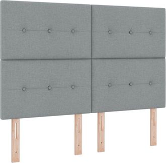 vidaXL Vidaxl - Headboard Height Adjustable Manual Light grey 160 cm Fabric