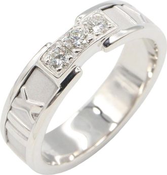 Tiffany & Co. Silver Clear White Gold (18K) Band Ring (Pre-Owned)