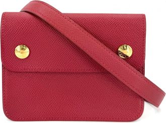 Herm&egrave;s Red Color Leather Fanny Pack Pochette (Pre-Owned)