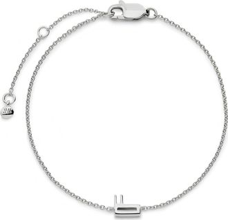 Monica Vinader Initial Pendant Bracelet in Sterling Silver F at Nordstrom