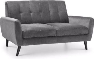 Julian Bowen Monza Sofa 2 Seater In Dark Grey Velvet - Julian Bowen | TJ Hughes